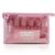 Kit de Frascos Viagem Bolsa Pástico Transparente Shampoo Sabonetes Álcool 10 Peças Rosa
