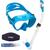 Kit de Mergulho Máscara+Respirador Cressi Frameless + Supernova Dry + Anti Fog Sea Gold + Strap Azul