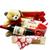 kit De Presentes Caixa em MDF com pelúcia, Chocolates e vinho Vermelho