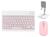 Kit De Teclado E Mouse Bluethooth E Suporte Para Telefone/tablet  Rosa