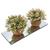 Kit decoração plantas artificiais decorativas com base em espelho vaso vasinho falsa flor  conjunto plantartPrem2x Prem2x7005rs