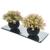 Kit decoração plantas artificiais decorativas com base em espelho vaso vasinho falsa flor  conjunto plantartPrem2x Prem2x7006rs