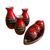 Kit Decorativo em Cerâmica Trio de Vasos Enfeite de Sala Centro de Mesa - Moringa Moringa Risco de Giz Vermelho