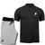 Kit Dibre Camiseta Gola Polo e Bermuda Moletom Plus Size Casual Confortável  TropiCaos Preto, Cinza