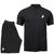 Kit Dibre Camiseta Gola Polo e Bermuda Moletom Plus Size Casual Confortável  TropiCaos Preto