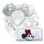 KIT Disney 100 Anos Tiara + Carteira + Chaveiro Original Arquinho Coroa Diadema Minnie Mickey Chave Holográfica Furtacor Prata