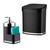 Kit Dispenser Para Detergente Líquido Lixeira 2,5 Litros Pia Cozinha - Future Preto