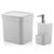 Kit Dispenser Porta Detergente 650ml + Lixeira 2,5 Litros Cozinha Trium - Ou Branco