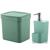 Kit Dispenser Porta Detergente 650ml + Lixeira 2,5 Litros Cozinha Trium - Ou Verde Menta