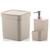 Kit Dispenser Porta Detergente 650ml + Lixeira 2,5 Litros Cozinha Trium - Ou Bege