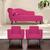 Kit Diva Recamier Diana 130cm Lado Direito e 02 Poltronas Classic Suede - Amarena Móveis Pink