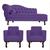 Kit Diva Recamier Diana 140cm Lado Direito e 02 Poltronas Classic Corano - Amarena Móveis Roxo