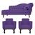 Kit Diva Recamier Diana 140cm Lado Esquerdo e 02 Poltronas Classic Corano - Amarena Móveis Roxo