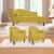 Kit Diva Recamier Diana 160cm Lado Direito e 02 Poltronas Julia Suede - ADJ Decor Amarelo