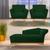 Kit Diva Recamier Vanessa 140cm Lado Esquerdo e 02 Poltronas Laura Suede - ADJ Decor Verde