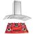 Kit Eletro Coifa Ilha 90cm + Cooktop 5B Tripla Chama Safanelli Vermelho