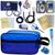 Kit Enfermagem Aparelho de Pressão Estetoscópio Aneroide Medidor Glicose Premium Azul