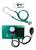 Kit Enfermagem Com Esfigmomanômetro + Estetoscopio Duplo Rappaport Premium  Verde