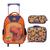 Kit escolar infantil mochila de rodinha lancheira e estojo lost world yins ys42188 Laranja