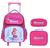 Kit escolar infantil mochila de rodinha lancheira e estojo princesa do mar ys42180 Rosa Escuro