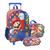 Kit Escolar Infantil Mochila de Rodinha Mario Bros com Lancheira e Estojo Oficial Azul