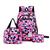 Kit Escolar Mochila Feminina E Bolsas Juvenil Completo Casual Estojo Colorida Tecido Reforçado Costuras Resistentes Orig Roxo