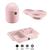 Kit Escorredor de Louça + Lixeira para Pia de Cozinha + Apoio para Colher UZ-K042 UZ Utilidades Rosa