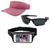 Kit Esportivo 1 Viseira, 1 Pochete Celular E 1 Oculos De Sol Rosa chiclete