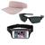 Kit Esportivo 1 Viseira, 1 Pochete Celular E 1 Oculos De Sol Rosa claro