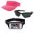 Kit Esportivo 1 Viseira, 1 Pochete Celular E 1 Oculos De Sol Rosa neon