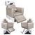 KIT Evidence - Cadeira Fixa + Cadeira Reclinável Descanso + Lavatório Descanso - Base Quadrada Fendi