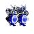 Kit Farol De Milha Angels Eys Led 30w Prova D'água Moto 12v Azul