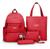 Kit Feminino Mochila Média de Costas Bolsas Pequenas Compartimento Notebook Semi Impermeavel Moda Blogueira Completo Vermelha