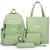 Kit Feminino Mochila Média de Costas Bolsas Pequenas Compartimento Notebook Semi Impermeavel Moda Blogueira Completo Verde