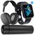 Kit Fitness Garrafa térmica 500ml inox sensor Led +  Smartwatch Y8 + Fone Bluetooth academia ciclismo corrida esportes Preto