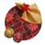 Kit Floral Natal 8 Lugares Capa Sousplat Guardanapo Anel PG Vermelho