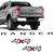 Kit Ford Ranger 2013/2016 Adesivo 4x4 E Faixa Tampa Traseira Preto