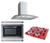 Kit Forno Elétrico Embutir Coifa Gourmet 60cm Cooktop Vermelho 4Q Safanelli Vermelho