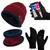 Kit Frio Touca Gorro Luva Touch Celular e Cachecol Macio Vermelho