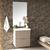 Kit Gabinete para Banheiro 58cm com lavatório e espelheira 58521 Móveis Bosi Branco/Gianduia Brilho