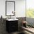 Kit Gabinete para Banheiro 58cm com lavatório e espelheira 58521 Móveis Bosi Preto/Preto BRilho