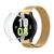 Kit Galaxy Watch 5 Pulseira Magnética Curvada + Case TPU Dourado + Case Transparente
