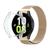 Kit Galaxy Watch 5 Pulseira Magnética Curvada + Case TPU Champanhe + Case Transparente