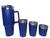 Kit Garrafa Copo Caneca Térmico Quencher Com Alça om Tampa 04 peças Aço Inox Azul