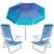 Kit Guarda Sol 2,2m Articulado Cancun Azul 2 Cadeira 8 Posições Alumínio Sannet Praia Piscina Camping - Tobee Azul