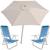 Kit Guarda Sol Ombrelone 2,4m Malibu Bege 2 Cadeira 8 Posições Alumínio Sannet Praia Piscina Camping - Tobee Azul