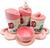 Kit Higiene Bebê Borboleta Menina com Bandeja Nuvem Rosa Rosa