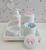 Kit Higiene Bebê K014 Rosa Coroa Ovelha Passarinho Ursa Moderno Bandeja MDF branca Potes Porcelana LAÇO ROSA