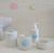Kit Higiene Bebê K016 Porcelana Azul Banho Cuidado Quarto Menino Decoração COROA AZUL