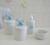 Kit Higiene Bebê K016 Porcelana Azul Banho Cuidado Quarto Menino Decoração CAVALO AZUL